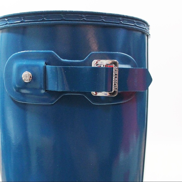 NWT Hunter Boots Tall Blue Glossy Original Boots - Picture 3 of 8